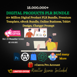 15+ Million Digital Product PLR Bundle, Premium Template, eBook Bundle, Online Business, Tshirt Design, Chatgpt Prompt